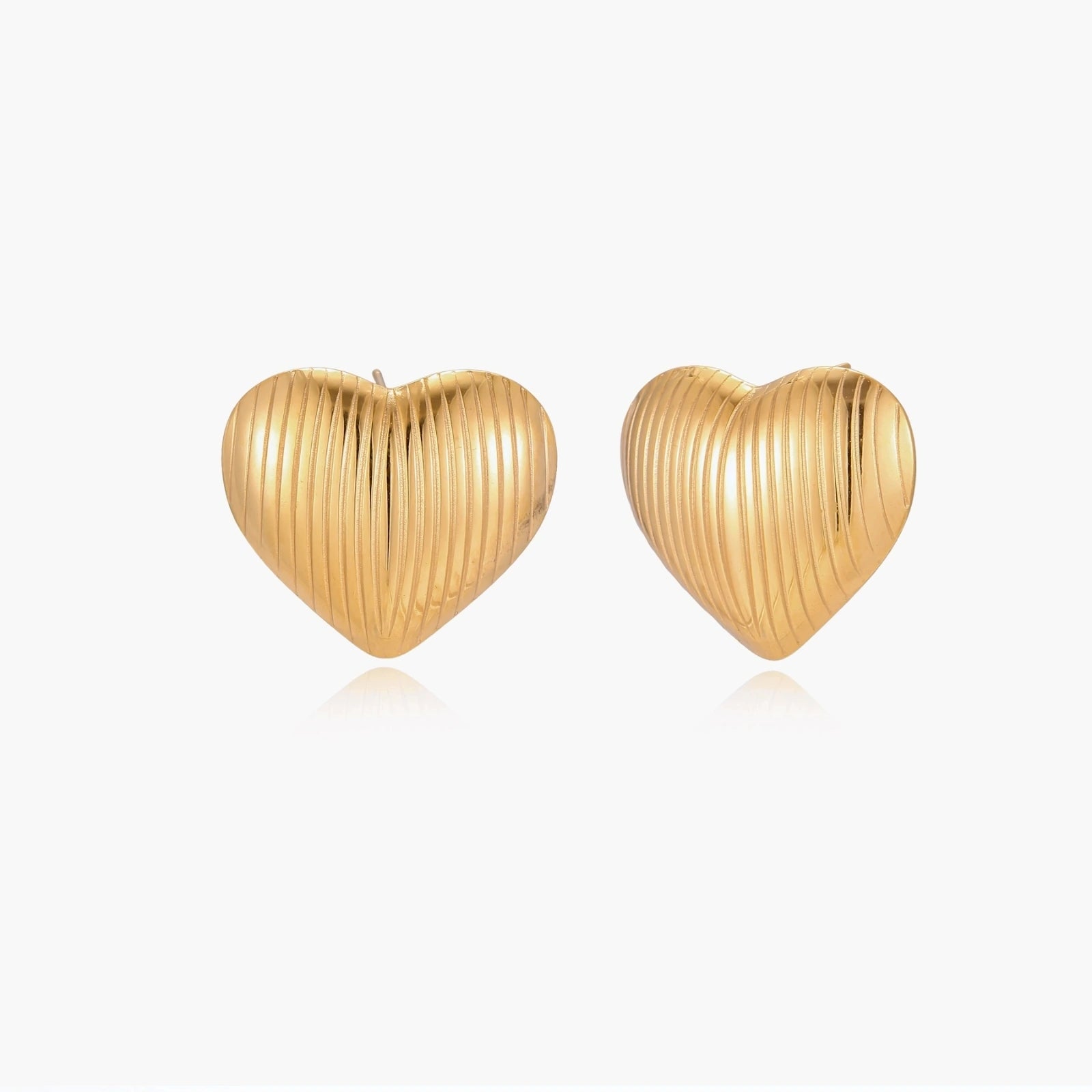 Textured Heart Stud Earrings | Conrad Collective Permanent Jewelry