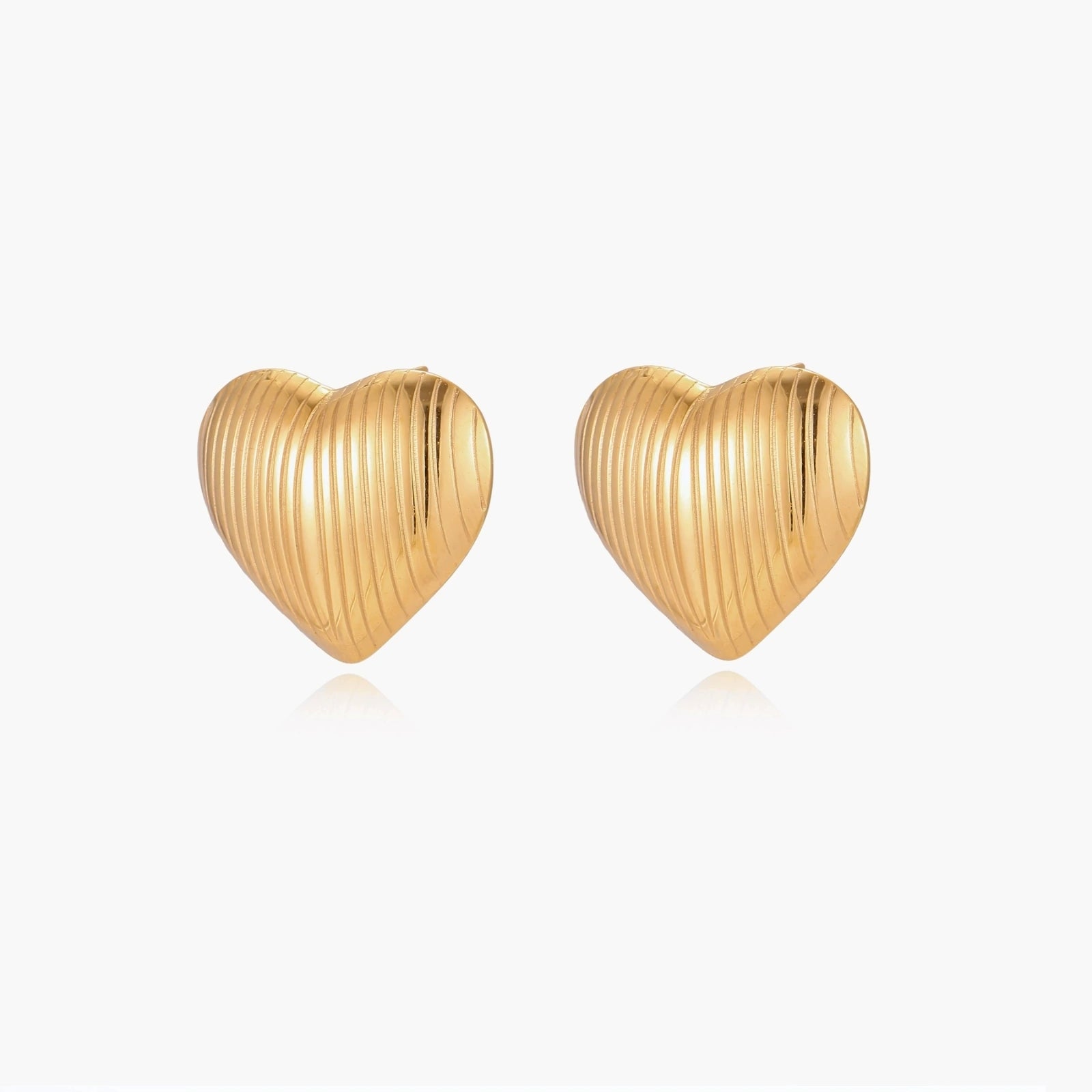Textured Heart Stud Earrings | Conrad Collective Permanent Jewelry