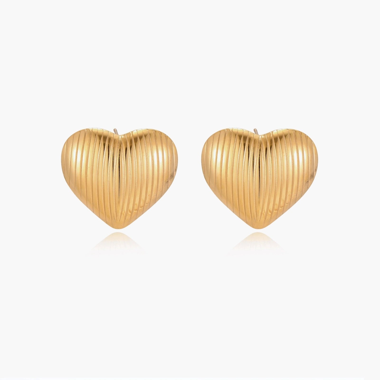 Textured Heart Stud Earrings | Conrad Collective Permanent Jewelry