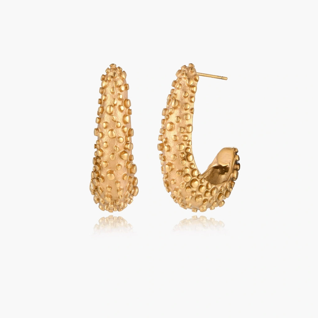 Textured Crescent Hoops | Conrad Collective Permanent Jewelry