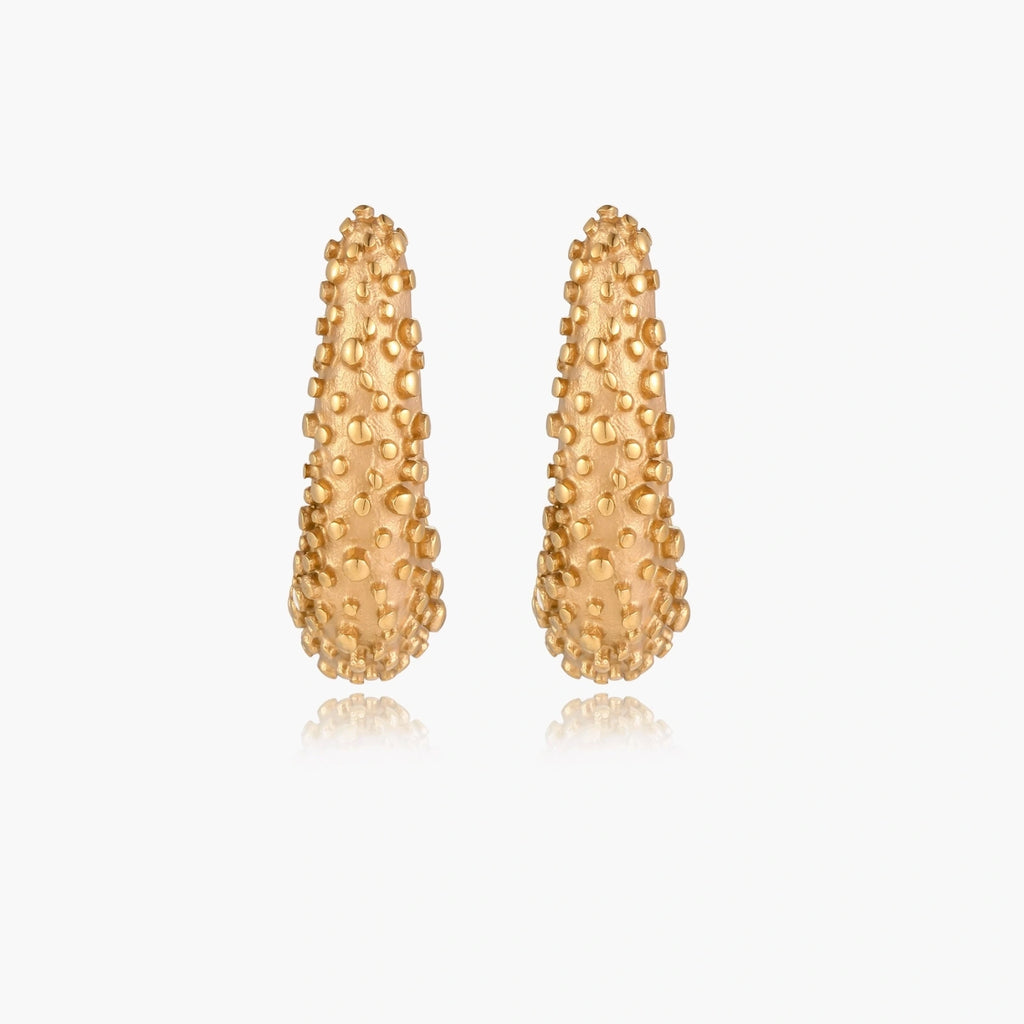 Textured Crescent Hoops | Conrad Collective Permanent Jewelry
