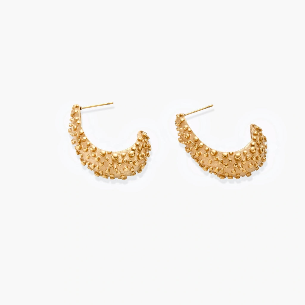 Textured Crescent Hoops | Conrad Collective Permanent Jewelry