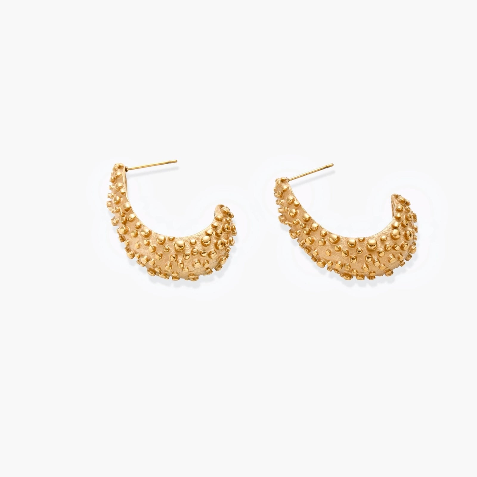 Textured Crescent Hoops | Conrad Collective Permanent Jewelry