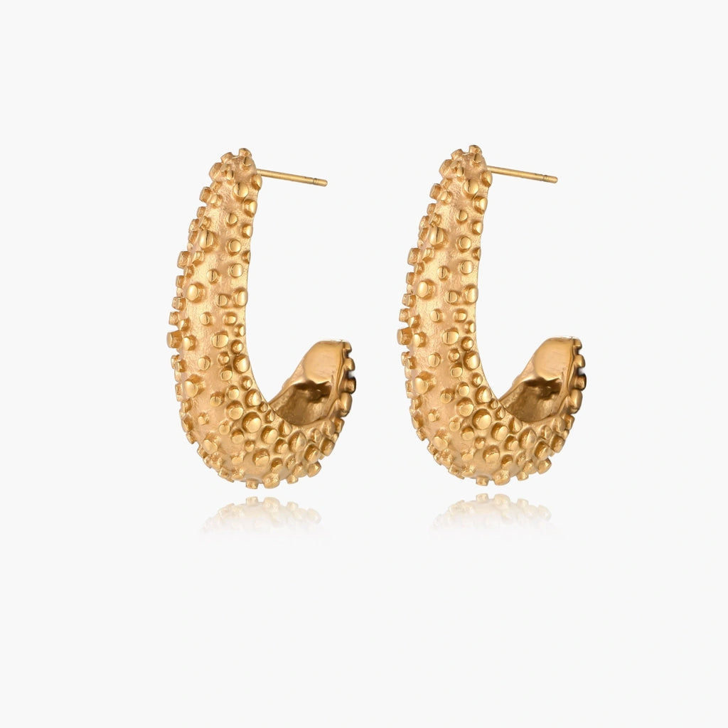Textured Crescent Hoops | Conrad Collective Permanent Jewelry