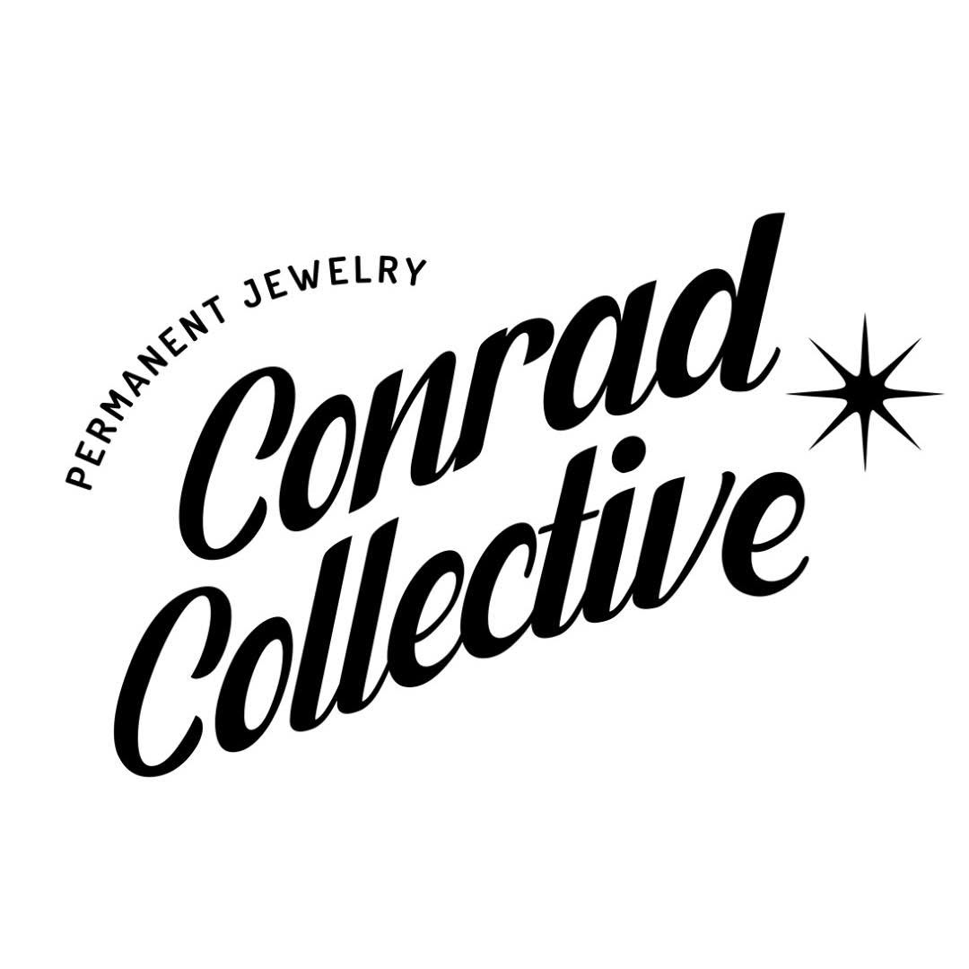 Black script text reading 'Conrad Collective' with 'PERMANENT JEWELRY' arched above on a plain white background.